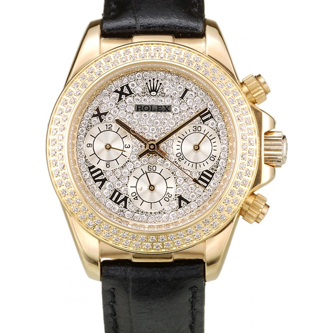 MiroTime 1016 Rolex Daytona Lady Gold Case Crystal Studded Bezel Crystal Studded Dial 98238